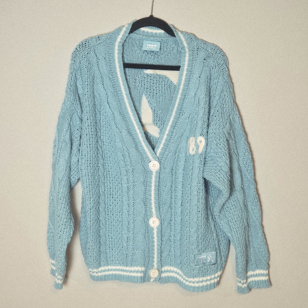 AUTHENTIC Taylor Swift 1989 Cardigan Taylor's Version Women's M/L Blue Sweater